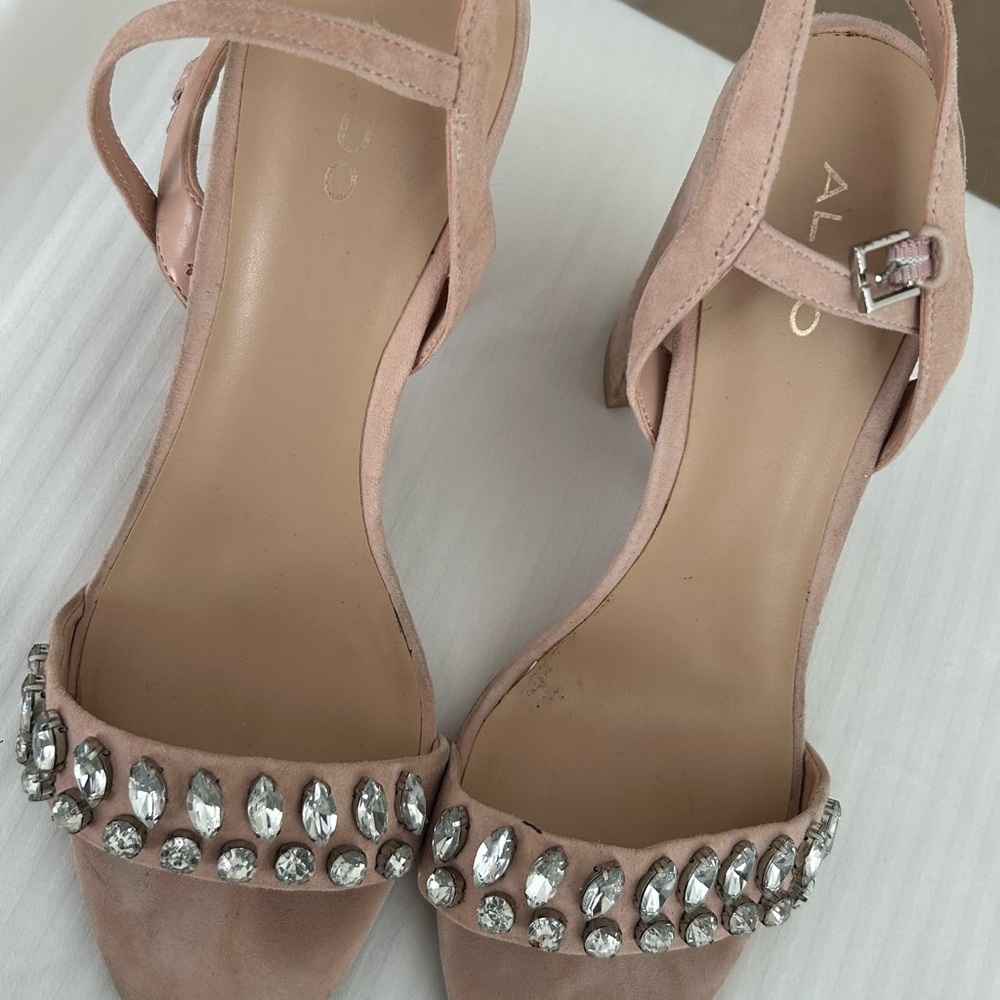 Aldo Blush Embellished Heels